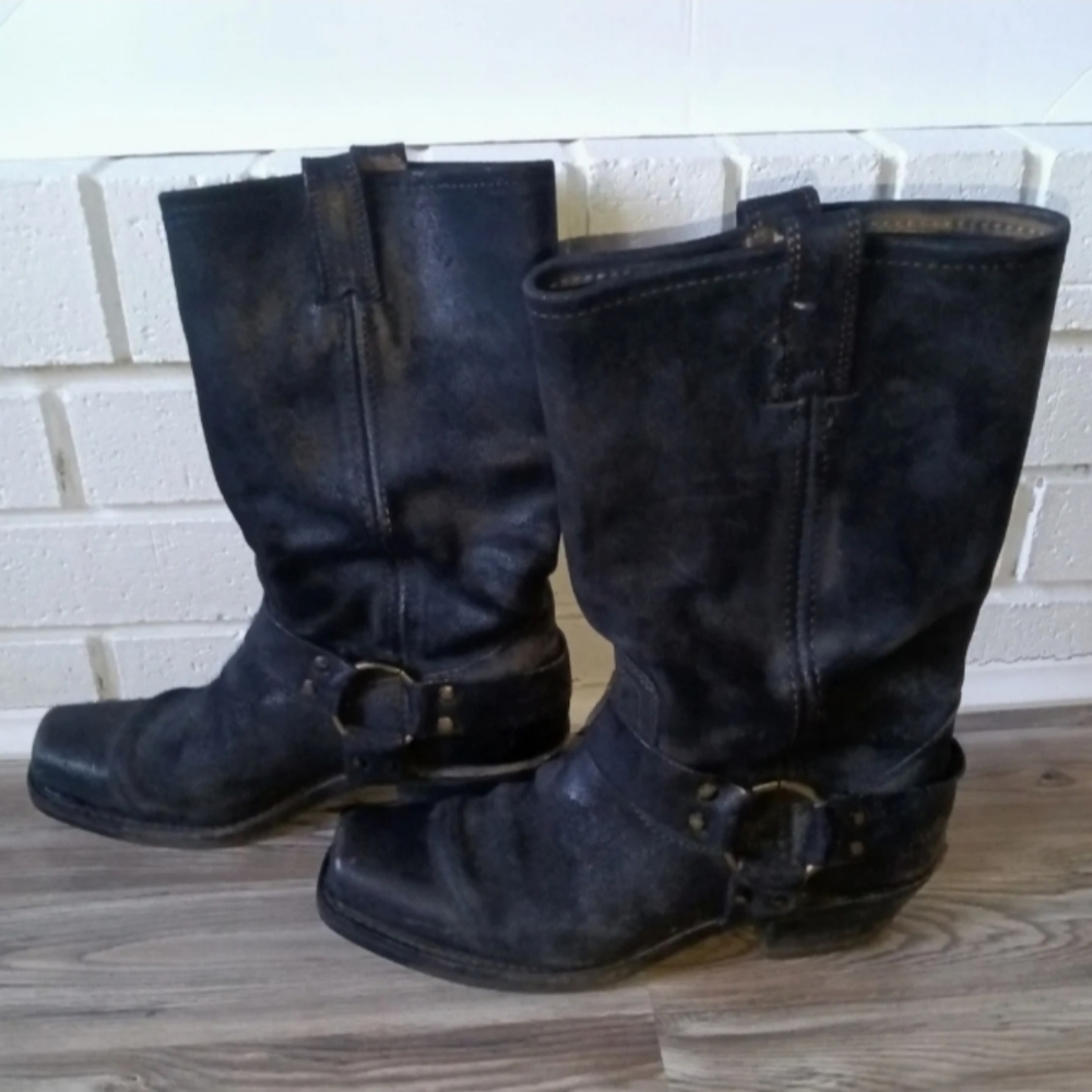 Frye Men's Leather Harness Moto Boots